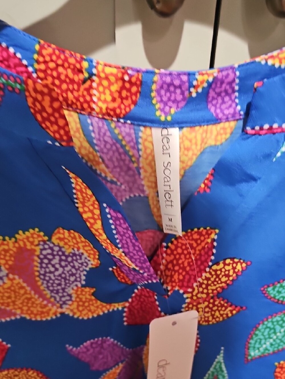 Dear Scarlett Blue Floral Ruffle-Sleeve Top - Picture 3 of 5
